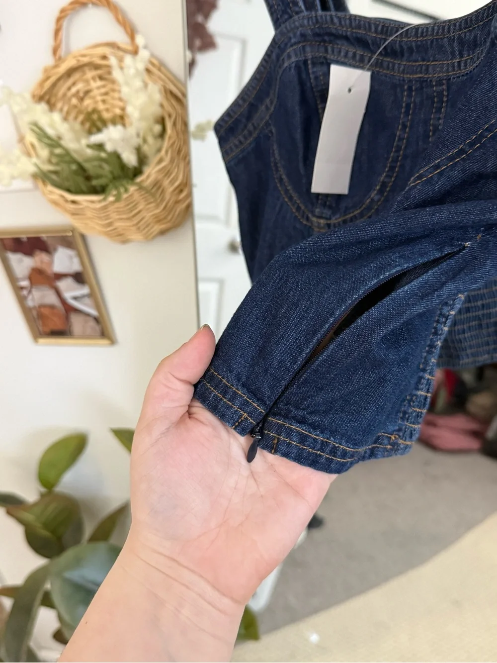 LOFT Denim Jean Crop Top NWT